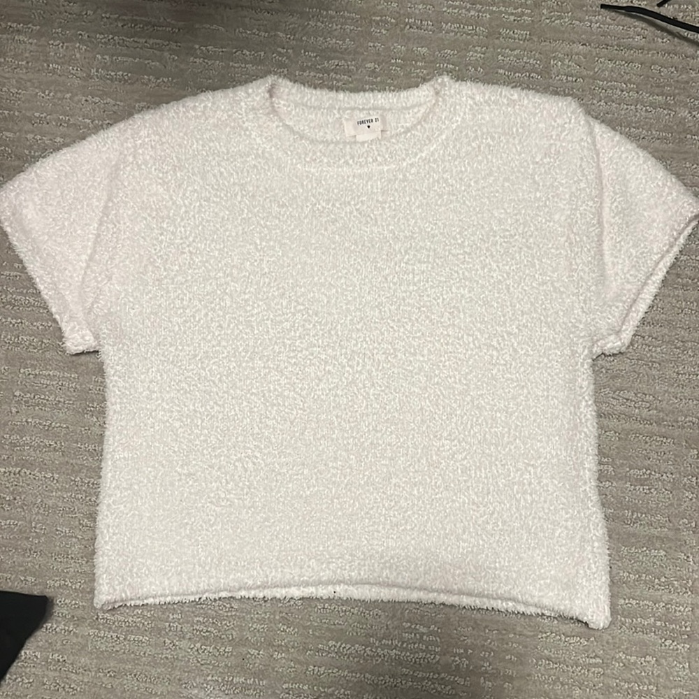 Fuzzy White T-Shirt
